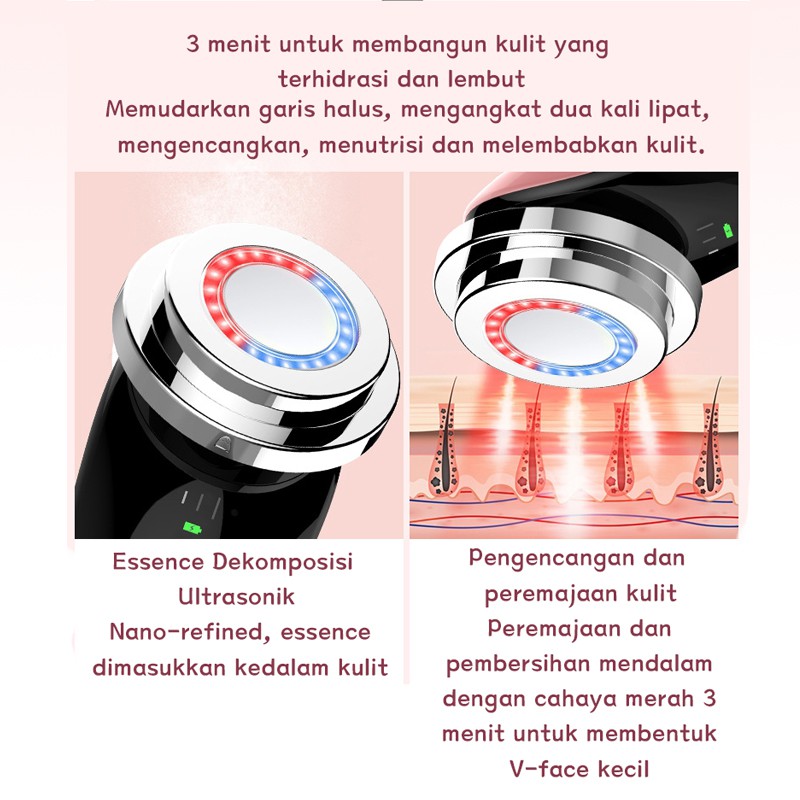 Alat Setrika Wajah 3 In 1 Pemijat Perawatan Kulit Anti Anging Facial Massage Hot Cold Hammer