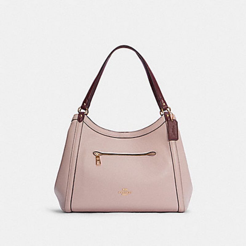 Coach C6829 Trim Kristy Shoulder Tote Hobo, washed mauve/cranberry