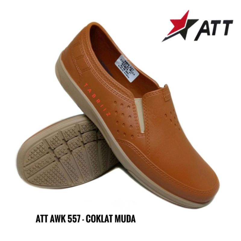 Sepatu Pantofel karet pria ATT Sepatu Karet ATT 557 578 HITAM DAN COKLAT - Sepatu Kerja Sepatu Casual  Pria