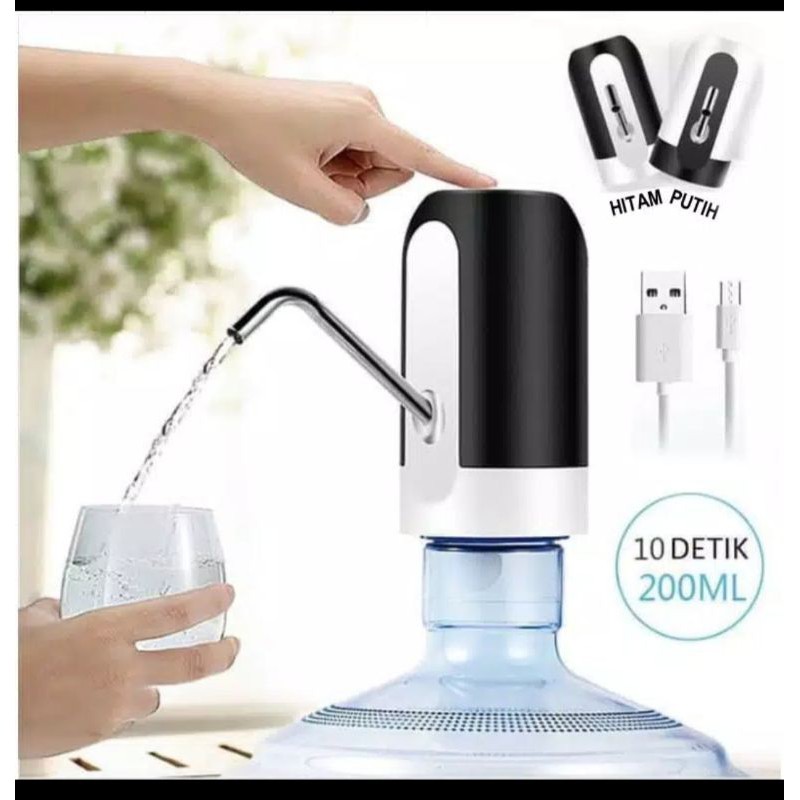 Pompa Galon Dispenser Elektrik USB RECHARGE + LED