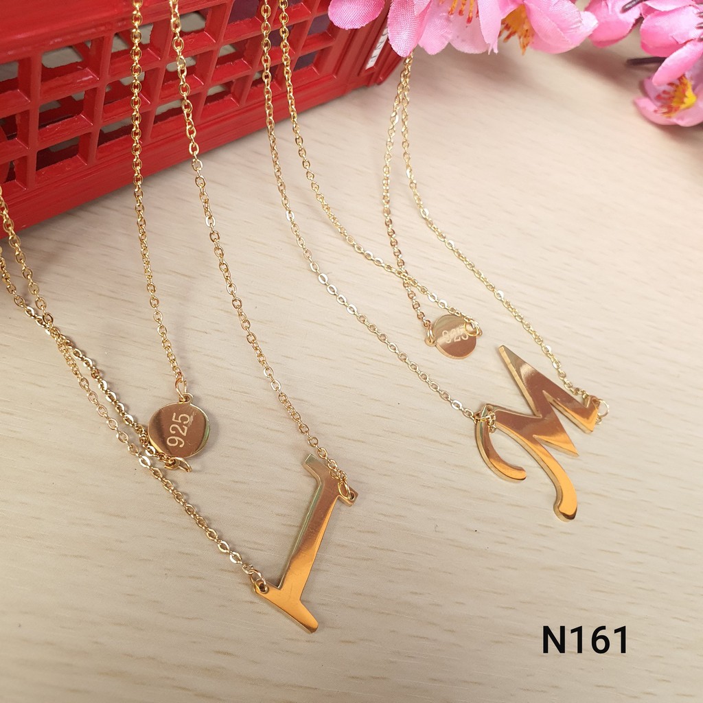 Kalung Huruf Titanium Anti Karat Gold N161