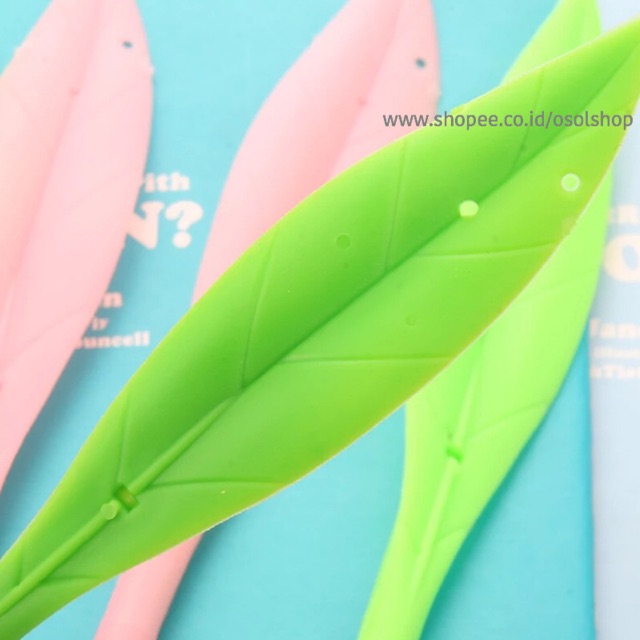 1 Lusin Pulpen Daun / leaf pen gel / bolpen karakter unik lucu murah souvenir