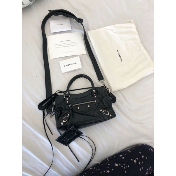 Bnib balenciaga city mini black hw silver