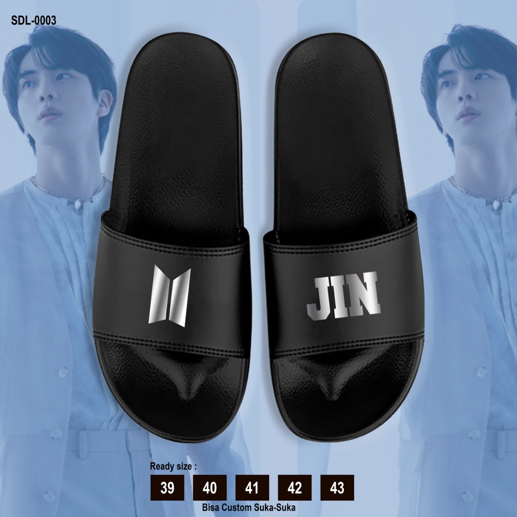 (SANDAL EDITION / FREE PHOTOCARD) B T S EDITION PERSONIL NAME / TERIMA CUSTOM GAMBAR SENDAL