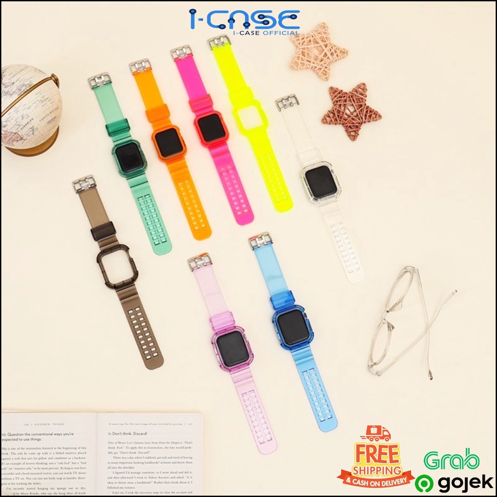 (HANYA TALI) TRANSPARANT NEON STRAP WATCH 38 42 MM