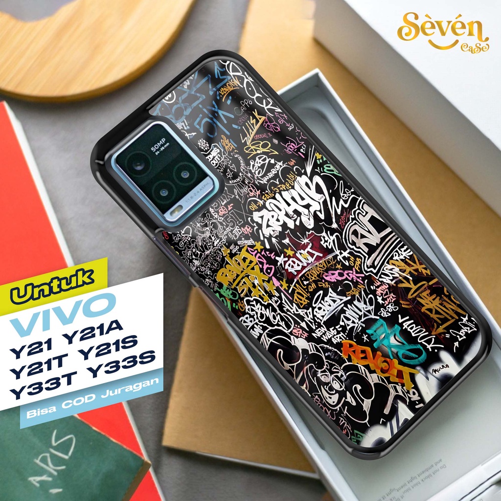 7 Case Hardcase VIVO Y21/Y21A/Y21T/Y21S/Y33T/Y33S Case GRAFITY 1 GLOSYY 2D Case - Cassing Handphone 