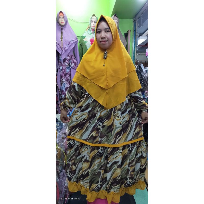 Gamis syari PiLar Monalisa mix ceruty jibab Ped Antem Busui Seragam Pesta