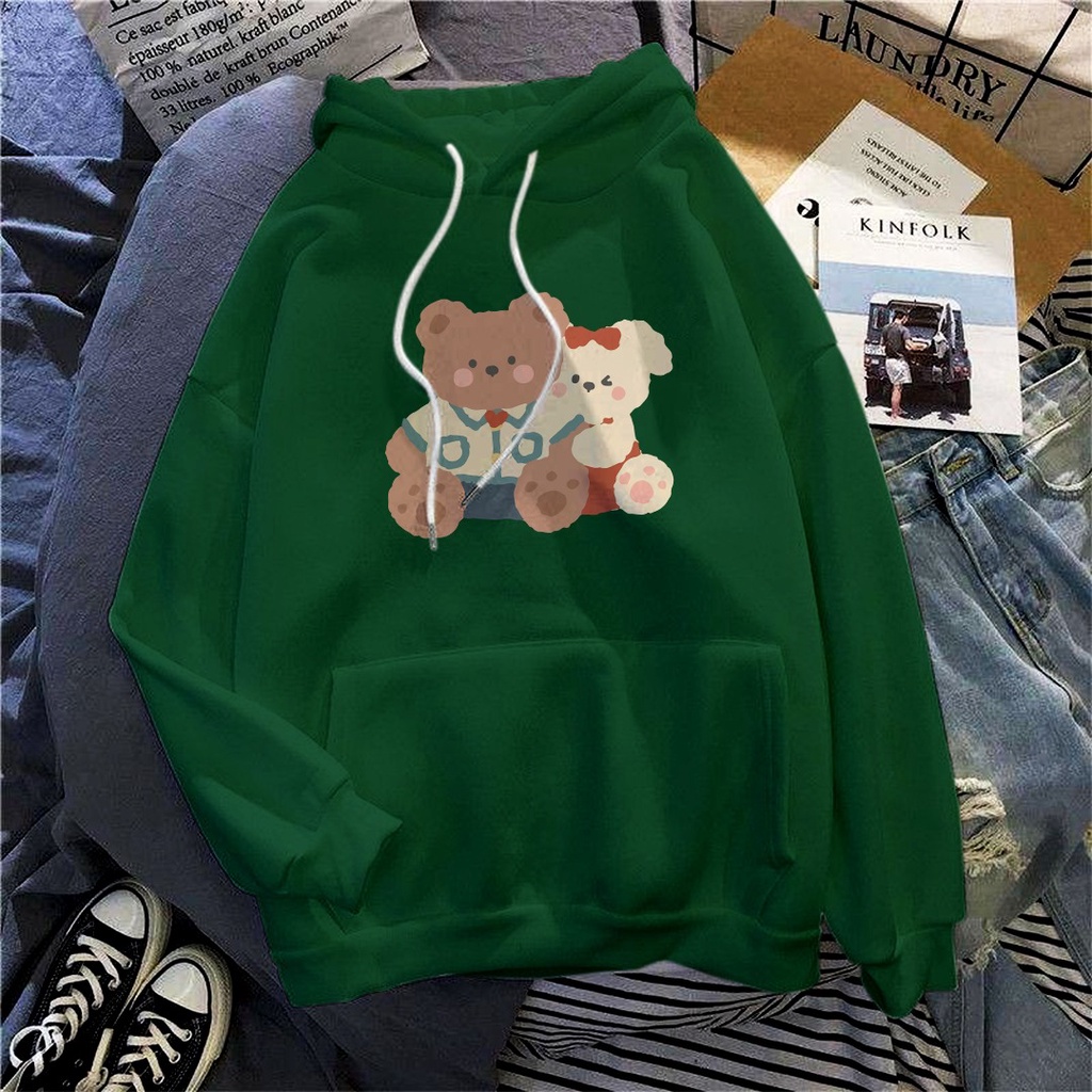 BAR AND BER HOODIE BEAR SWEATER WANITA CREWNECK WANITA - JUMPER KEKINIAN TEBAL PREMIUM