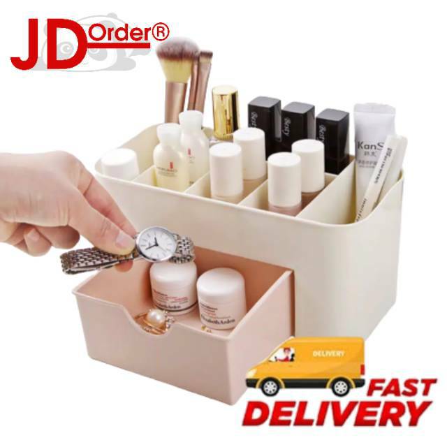 Rak Kosmetik Laci Meja Plastik Desktop Storage Box Rak Kosmetik Laci Meja Plastik Desktop Storage Box