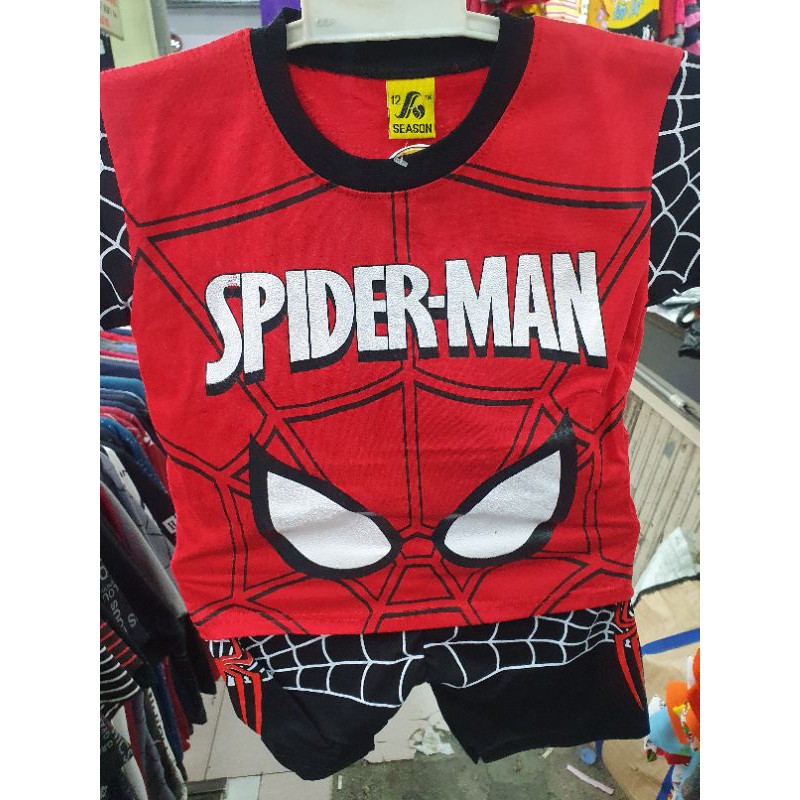 SETELAN ANAK SPIDERMAN / BAJU SUPERHERO MARVEL (COD)