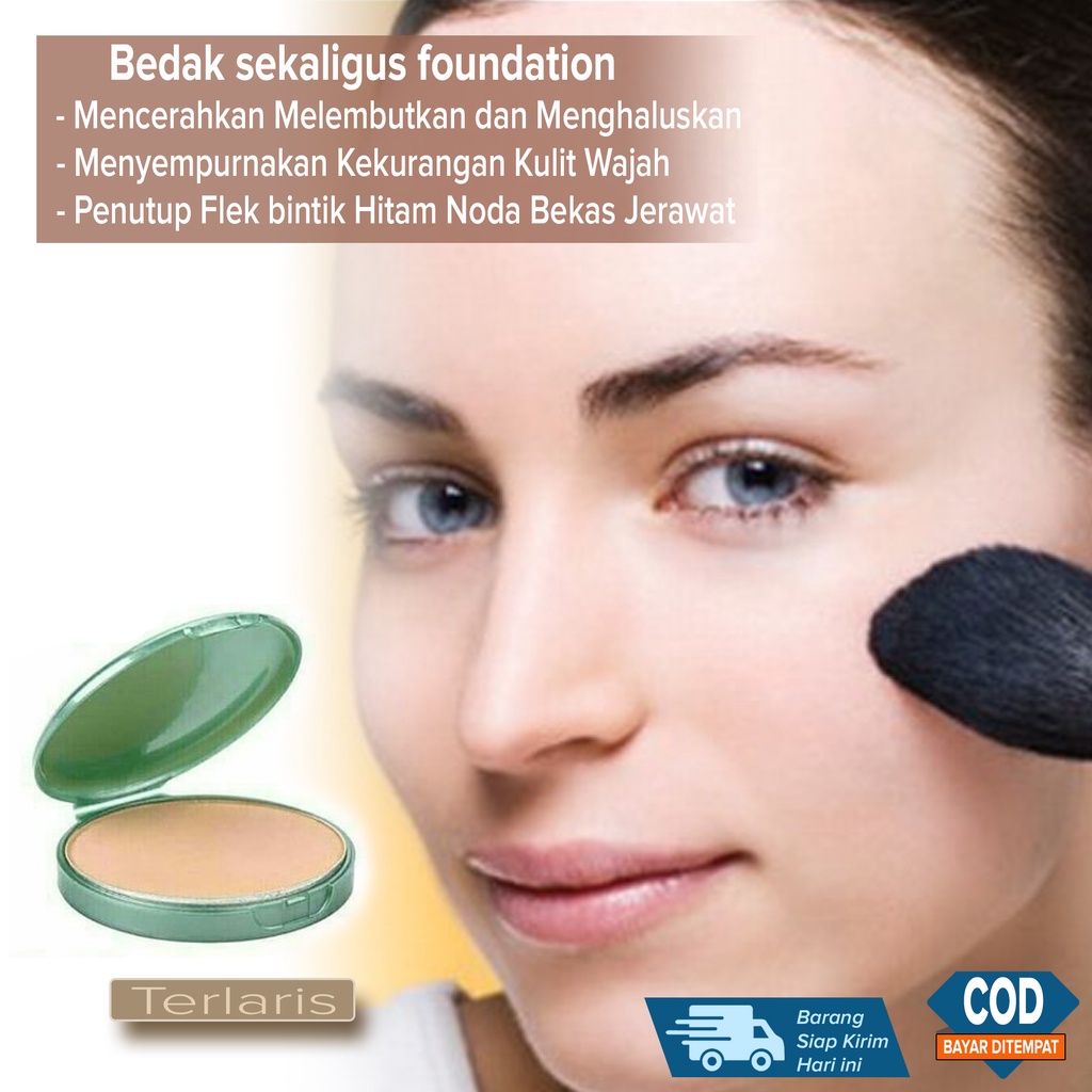 Bedak Pencerah Pemutih Penyamar Flek Penutup Pori2 Keriput Garis halus Noda Bekas Jerawat Lingkaran 