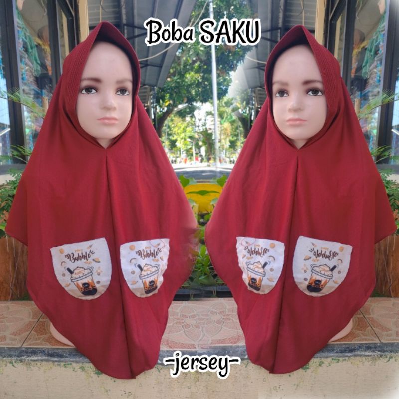 JILBAB BOBA ANAK SAKU / JILBAB BOBA / JILBAB ANAK / HIJAB ANAK / JILBAB INSTAN ANAK / BERGO ANAK / HIJAB BOBA