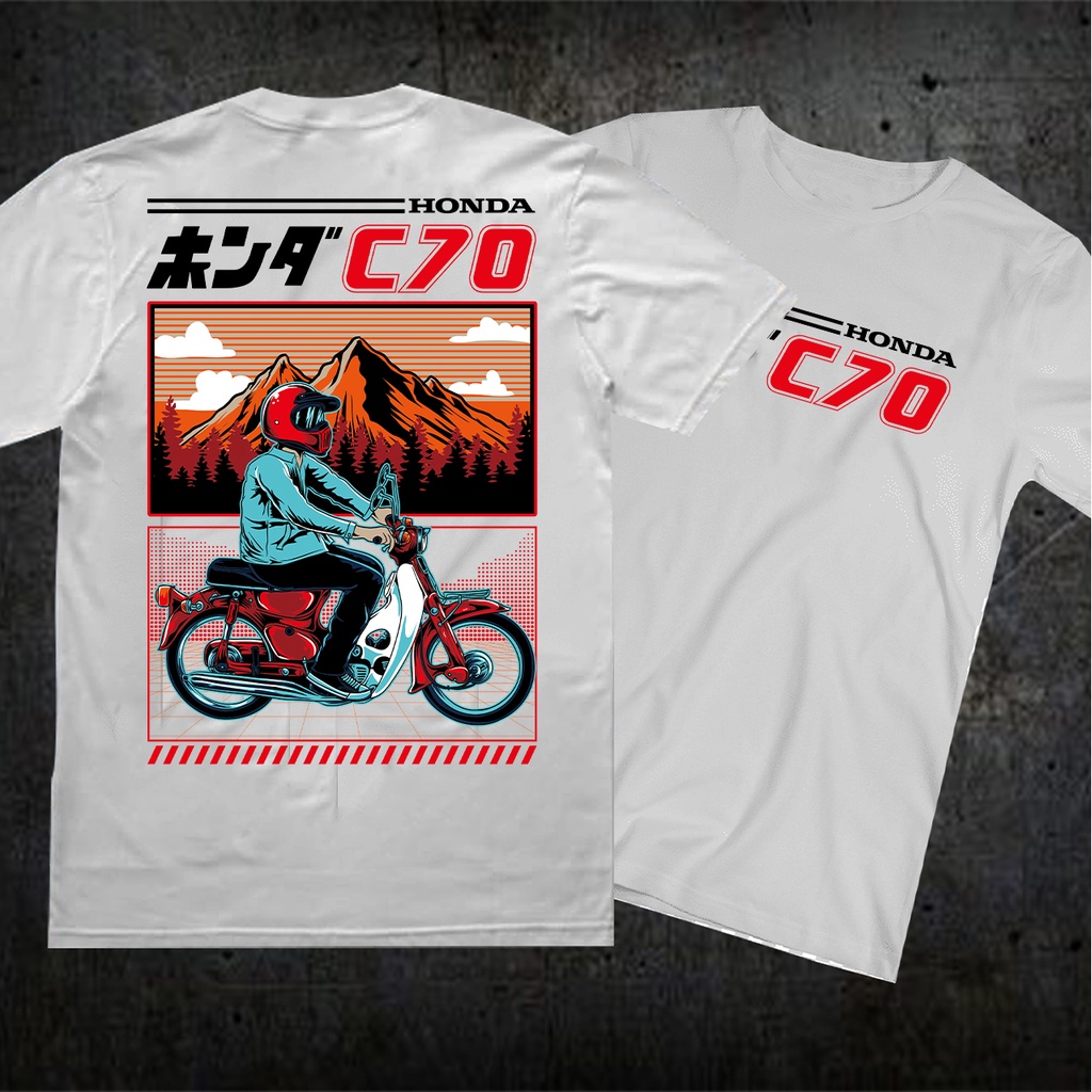 kaos honda c70 / kaos motor honda c70 / baju honda c70 / baju motor honda c70 / kaos motor klasik / 