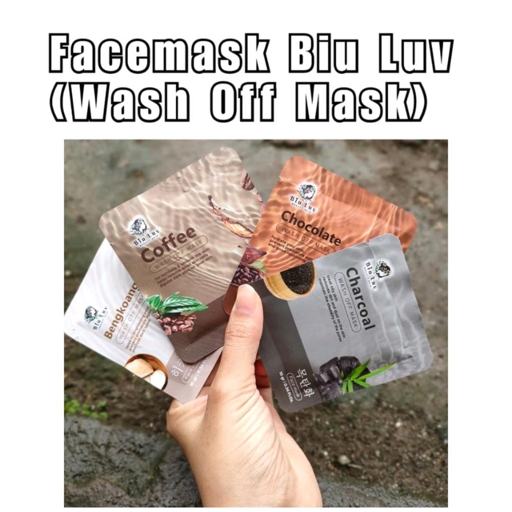 *galerybeautysemarang* BPOM! BIU LUV ORGANIC MASK TRAVEL SIZE WASH OFF MASK - MASKER WAJAH ORGANIK KILOAN BIULUV 10 GR 10GR