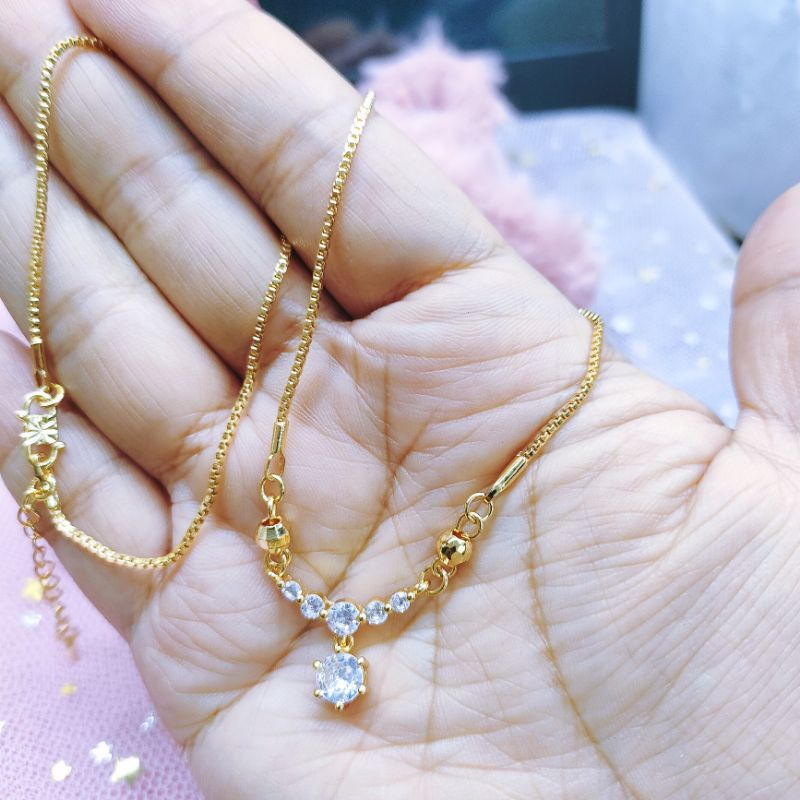 Kalung Koye Wanita Titanium Anti Karat Lapis Emas 72580P