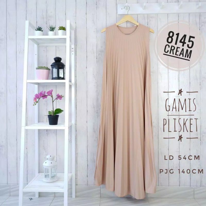 Emte Longdress Plisket Tanpa Lengan