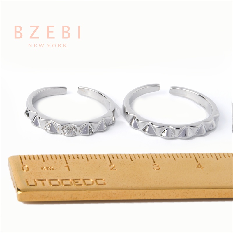 Bzebi Cincin Platinum 18k 916 Gaya Korea Dengan Kotak Untuk Pasangan / Pria / Wanita 888r