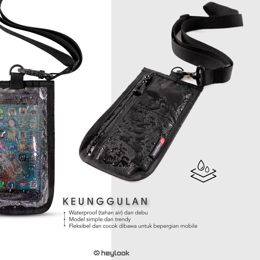 Tas Leher Tas Kalung HP Dompet Kartu Sling Phone Pouch Wallet Waterproof Anti Air Tas Gantung Leher