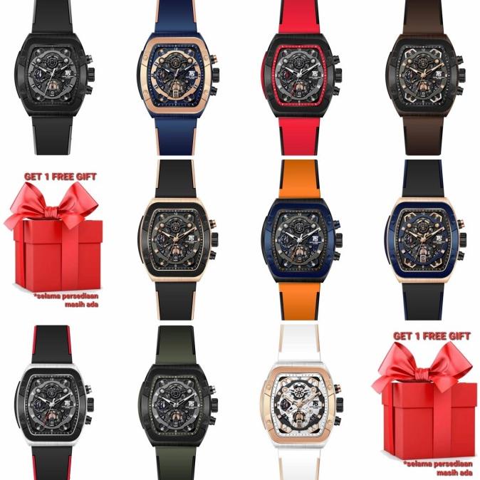 GET1 GIFT  Jam Tangan Pria T5 H3857 3857 Original Rubber Chrono Watch
