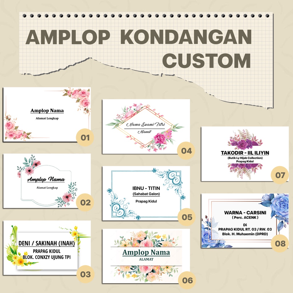 

Amplop Kondangan Custom Nama dan Alamat (Sudah Ada Perekatnya)