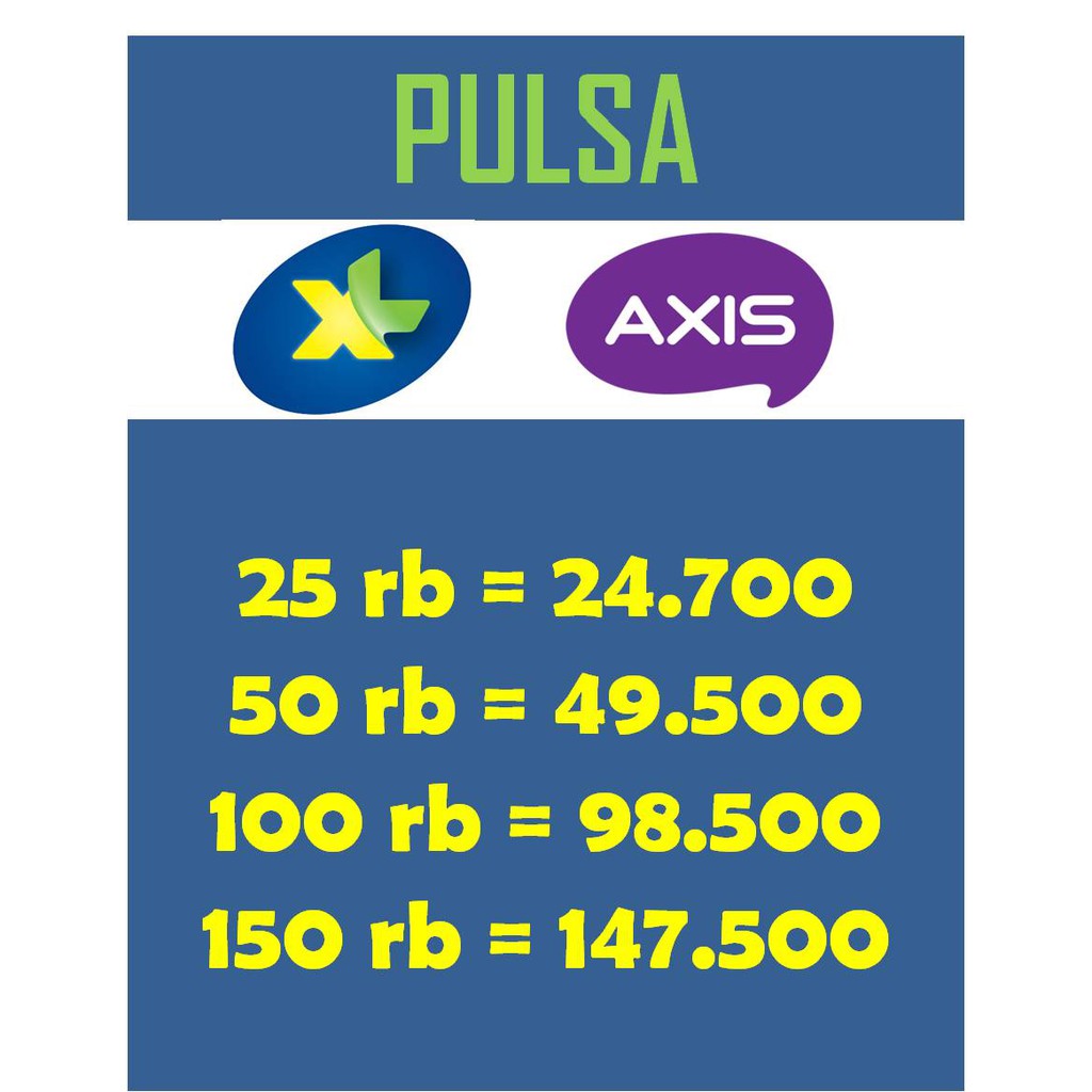Pulsa Xl Dan Axis 25 50 100 150 Shopee Indonesia