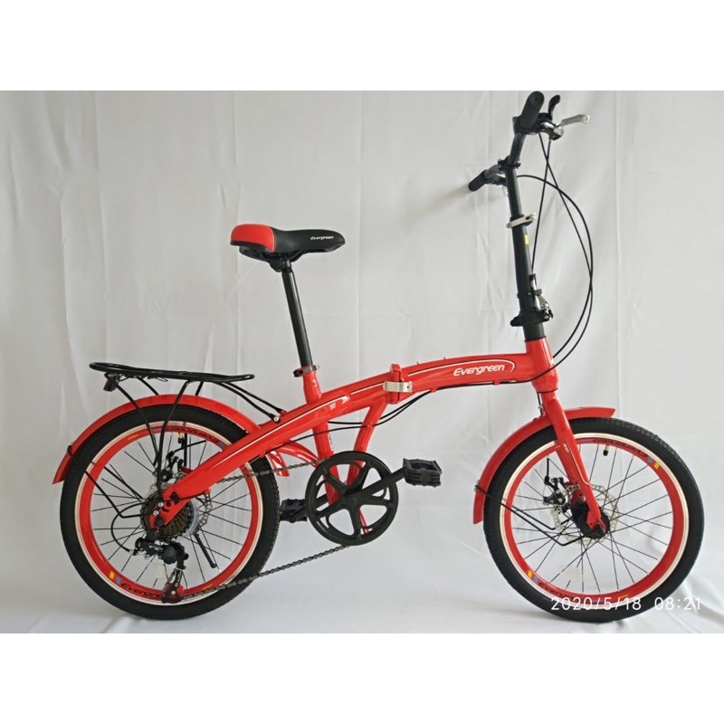 Khusus Expedisi Sepeda Lipat Evergreen 20 Double Discbrake Cakram Import Taiwan bisa COD gudang foldingbike-4