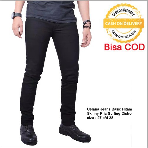 Celana Jeans Slimfit Hitam dengan Desain Elegan untuk Pria Trendy SEDANG LARIS!! Celana Jeans Slimfit Denim Hitam / Celana Panjang Pria Jeans Black