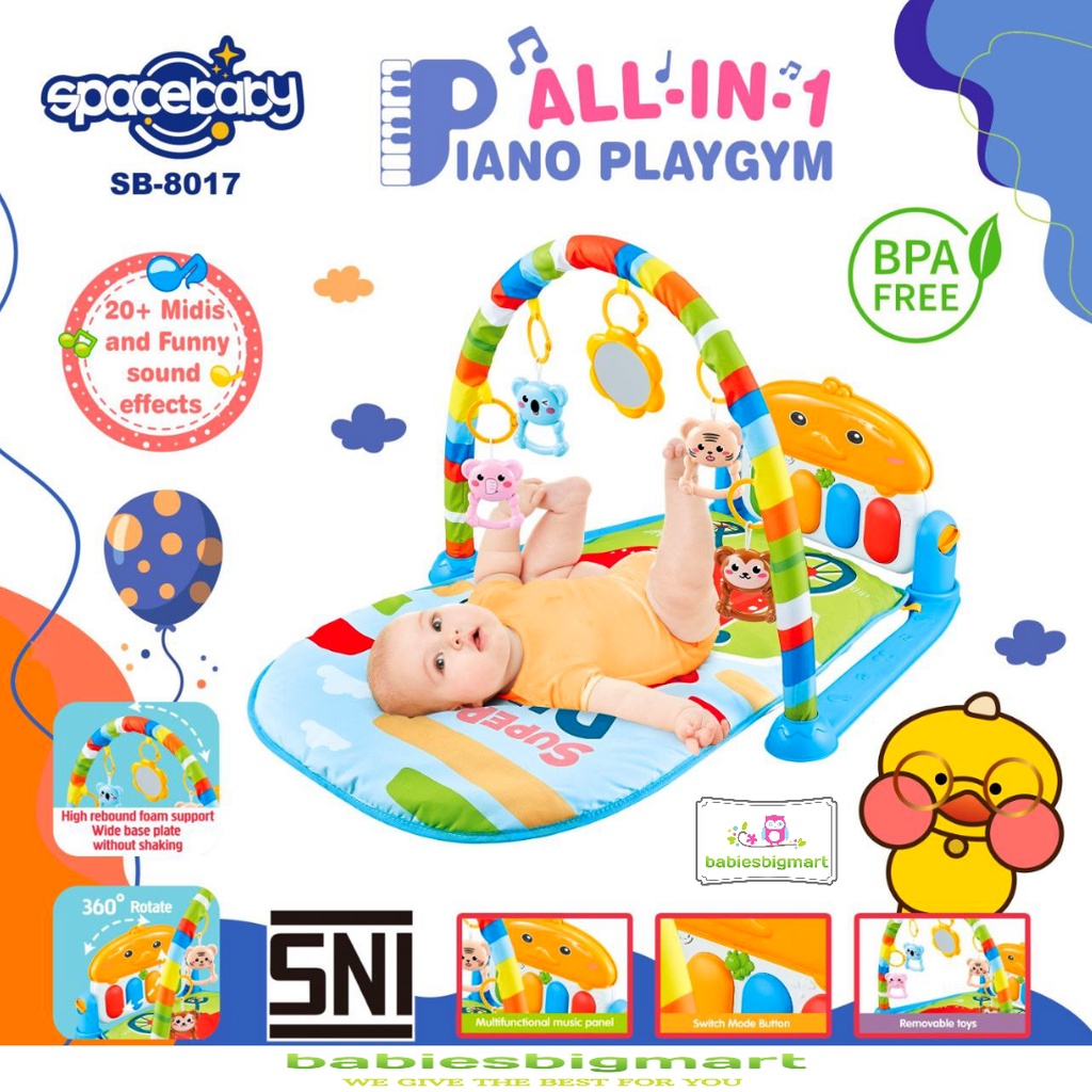 Bouncer Pliko My Soothing PK 303 Spacebaby SB 8610 SB 8630 ZX 2109 Piano Playgym SB 8013 SB 8017 Sugarbaby 1 recline 3 recline Tempat Duduk Anak Space Baby-SB 8017 BIRU