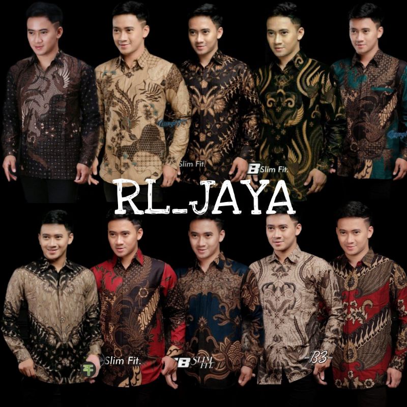 Baju batik pria lengan panjang Batik pria modern Atasan Batik pria lengan panjang Batik pekalongan Pakaian tradisional Batikrljaya