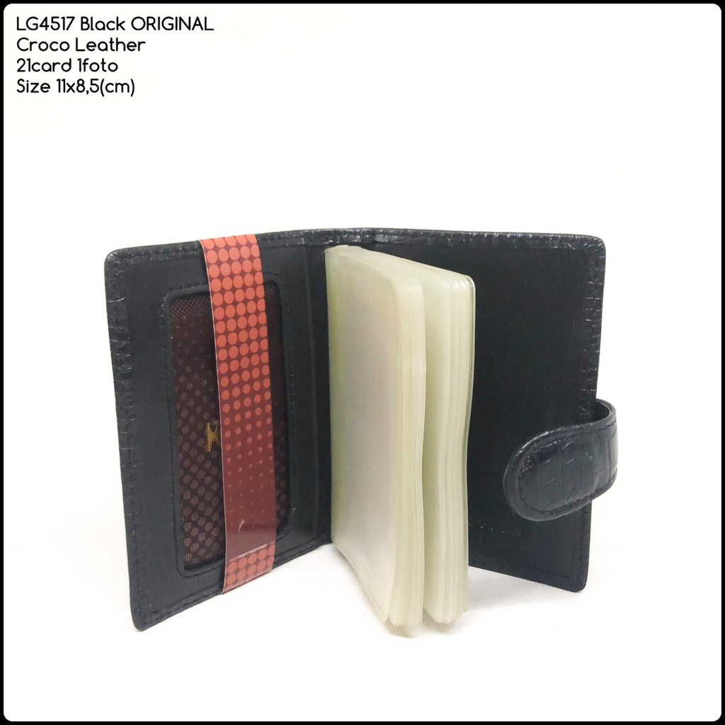 dompet kulit kartu croco lombardi original 4517 black dompet kartu kulit asli