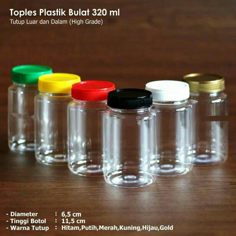 toples plastik 320ml - toples bawang goreng - toples bumbu dapur - toples permen - toples lucu