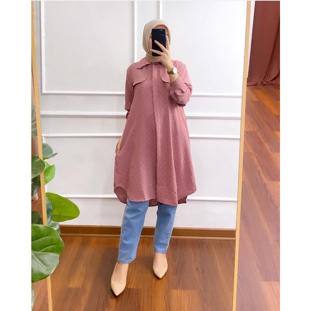 ZELIN TUNIK PREMIUM BAHAN URAGIRI DOTY CRINCKLE RAYON