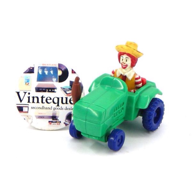 Mainan McD McDonalds Happy Meal Toy Ronald McDonald clown green tractor 1995