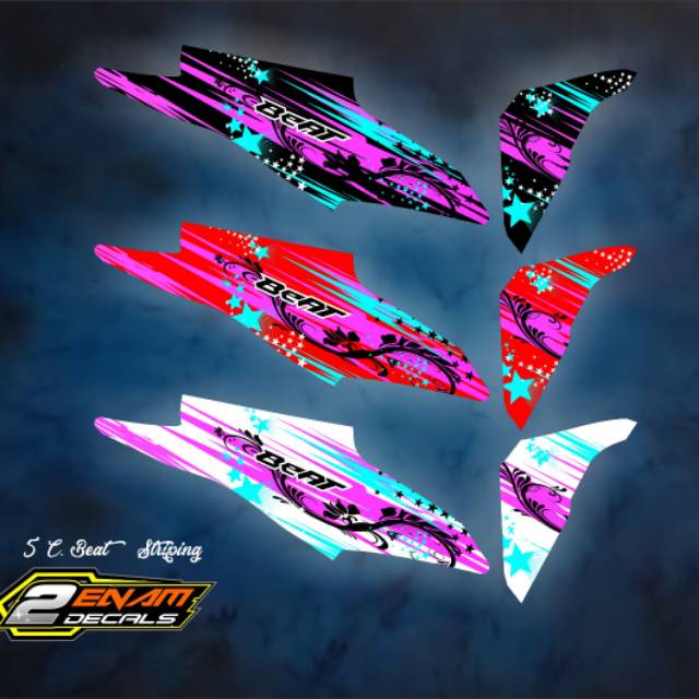 Striping Beat Fi sayap dan body belakang saja