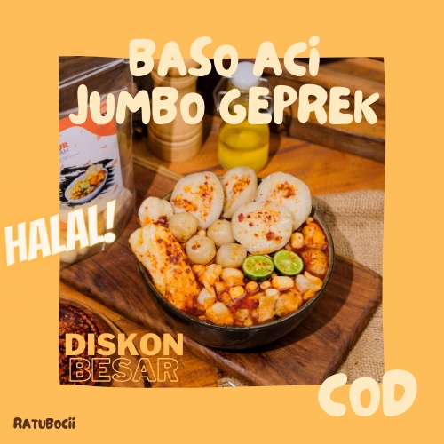 

ratu bocii - Baso Aci Jumbo Geprek Komplit Termantap / Murah / Enak Pedas Gurih / Cemilan / Makanan Instan / Siap Saji