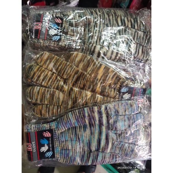 sarung tangan rajut motif rajah terang lusinan isi 12 pcs