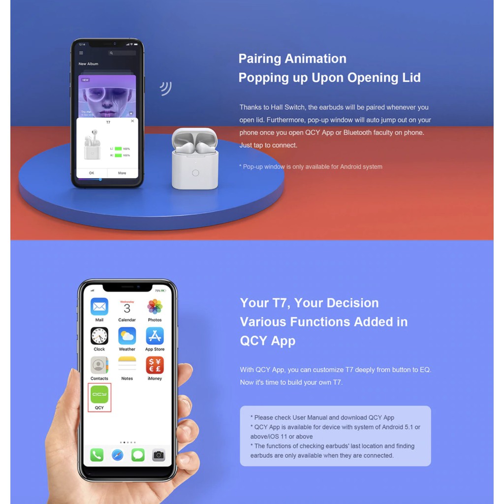 T7 TWS Wireless Earphone Headset Bluetooth Earbuds