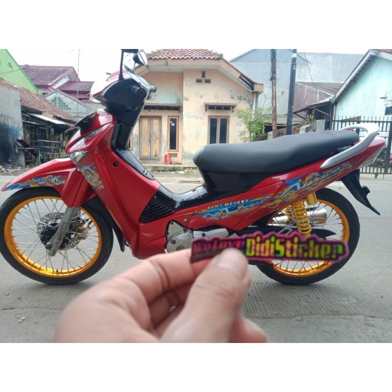 STRIPING TRANSPARAN HOLOGRAM SUPRA X 125 ATAU WAVE 125 COSTUM II STRIPING SUPRA X VARIASI