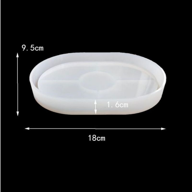 Mold Resin Coaster Oval/Cetakan Resin Coaster Oval/Oval Coaster Mold/Resin Epoksi Bentuk Oval