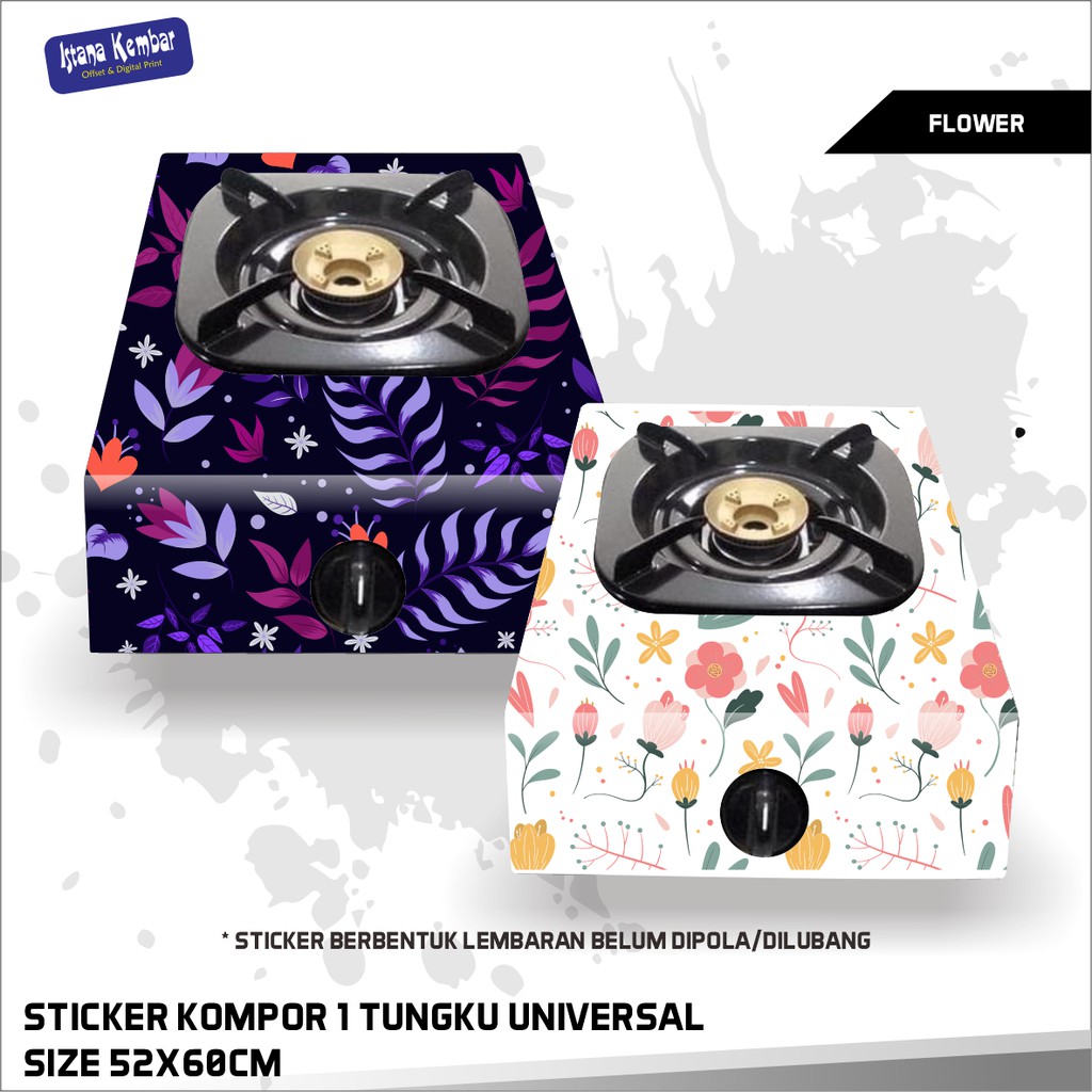 Sticker Kompor Gas Motif Bunga Stiker Kompor Gas Satu Tungku