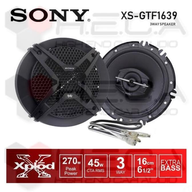 Terb4Ru Sony Xs-Gtf1639 Speaker Coaxial 3-Way Pintu Mobil Audio 1639 J Sm84927