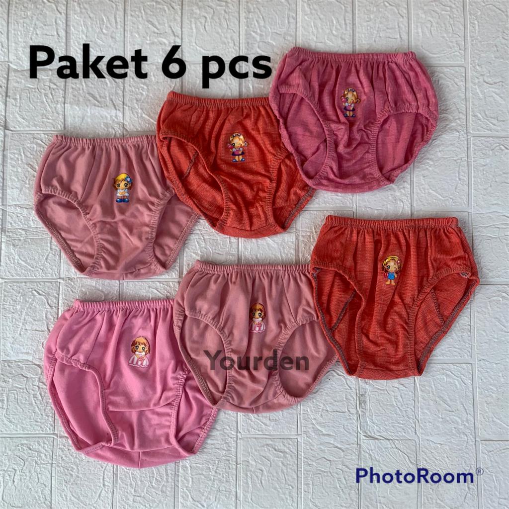 PAKET 6 PCS CELANA DALAM ANAK PEREMPUAN MOTIF KARTUN