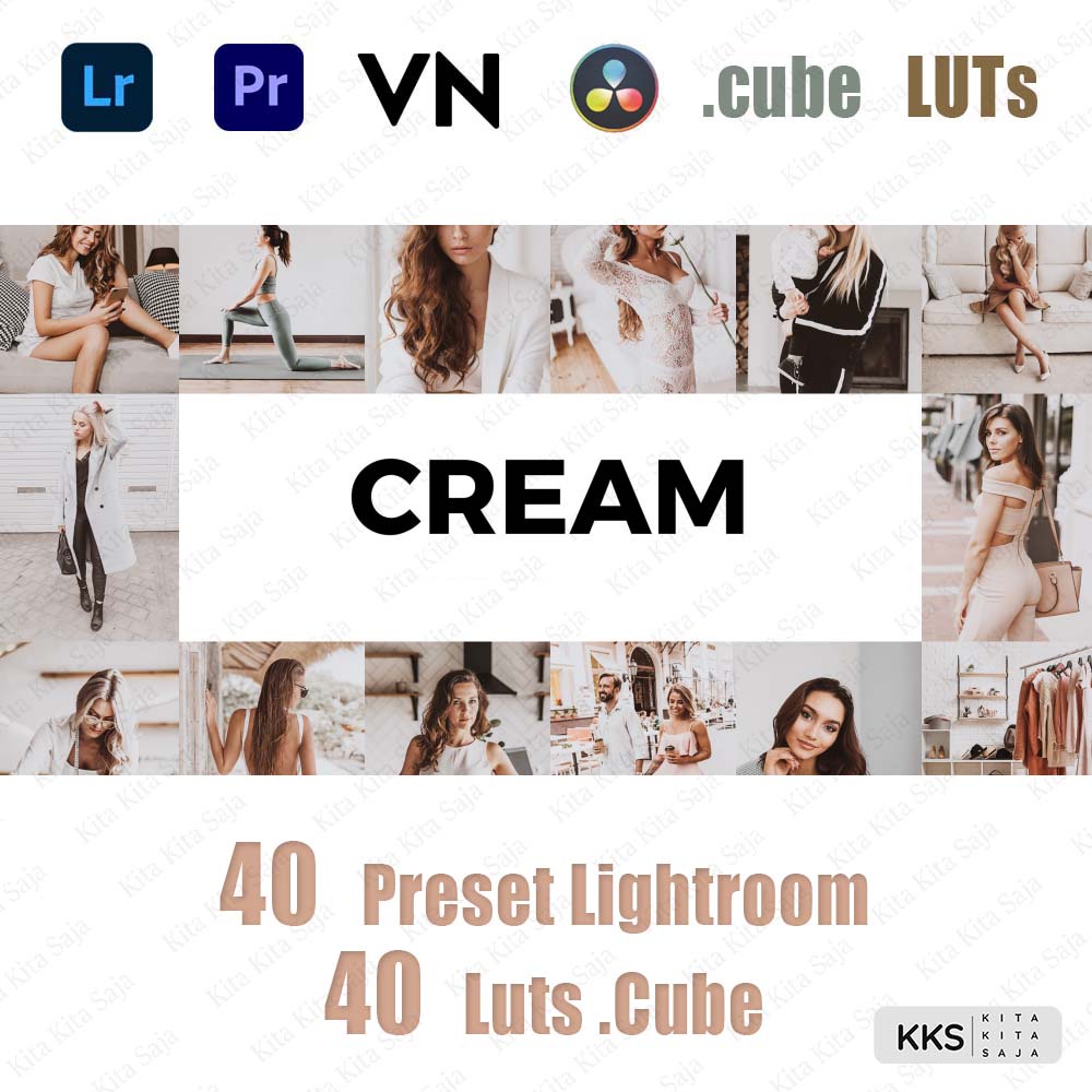40 Preset Video & Foto Android, IOS & PC - Cream Premium - LUTs VN (.cube) | Adobe Lightroom