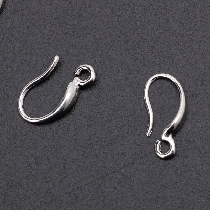 10pcs / Set Kait Holder Anting Bahan Sterling Silver 925 Gaya Perancis Untuk Perhiasan Diy