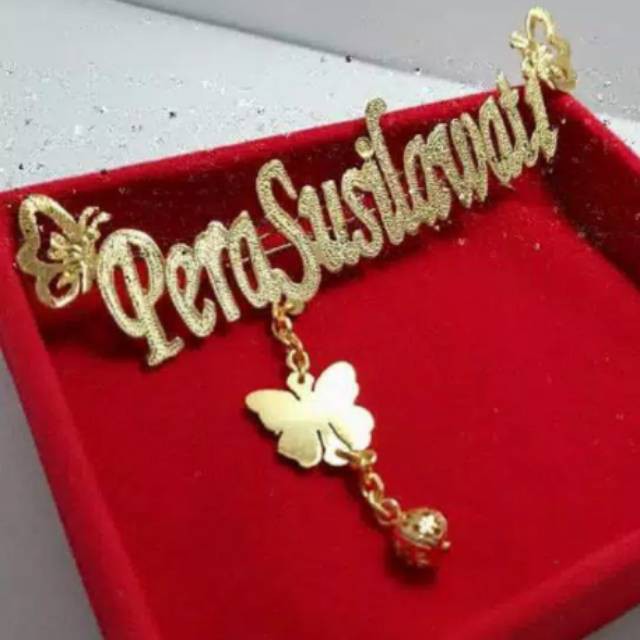 BROS NAMA CUSTOM KUPU /BROS UKIR NAMA GOLD - SILVER/BROS BISA PESAN NAMA