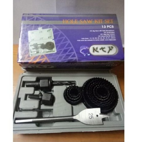 Hole Saw Kit 13 Pcs KTP - Mata Bor Pelubang Set 13 pcs - Hole Saw Hidroponik