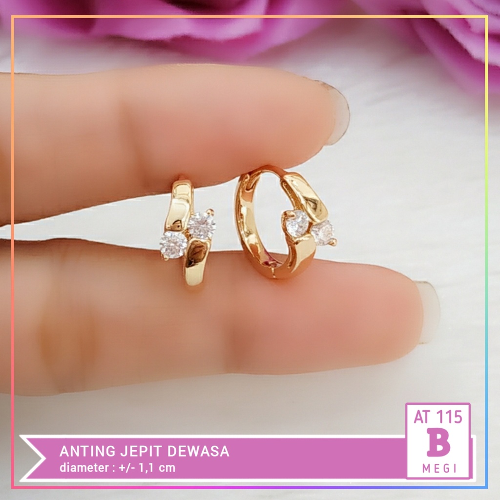 AT 115 - Anting Dewasa Cetik Kupu Permata Cantik Perhiasan Lapis Mas 18K Anting Xuping ori Wanita - Cute-B