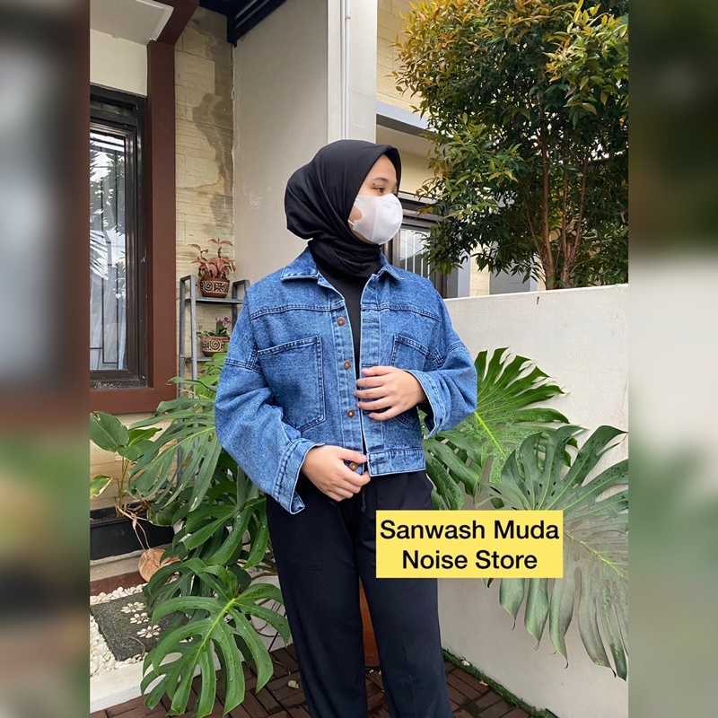 Jaket Jeans Wanita Crop Oversize Series