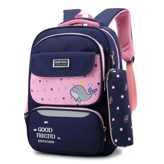 tt_Tas Ransel Anak Sekolah Karakter Fashion Kids Backpack Cute Murah Batam Tas Kanvas import-Navy