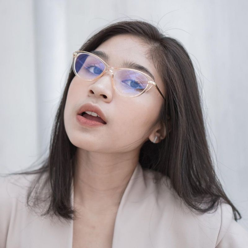 Kacamata cat Eyes wanita|kacamata lensa blue chromic